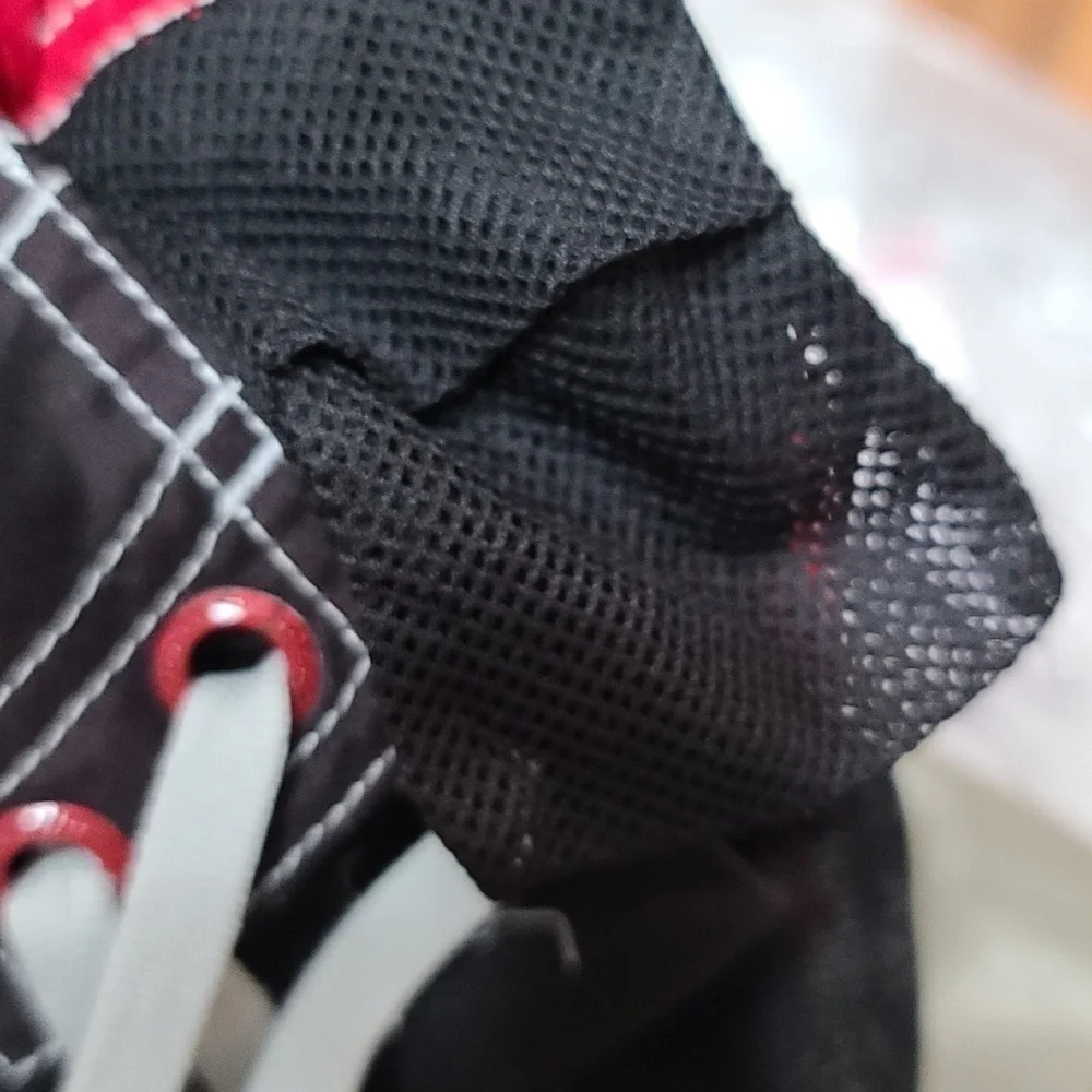 Speedo Mens Swim Trunks Blk/Gray/Red/White Hook&Loop Ties Pockets Size‎ M GUC